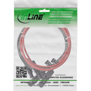 InLine® Solar cable extension set incl. solar plug 6mm² black/red 1m