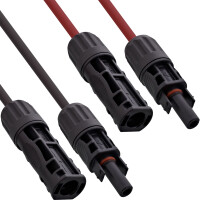 InLine® Solar cable extension set incl. solar plug 6mm² black/red 1m