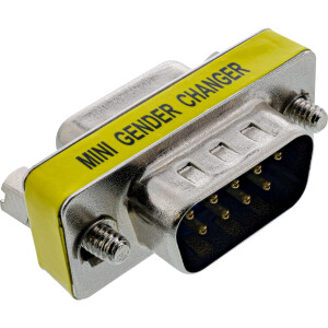 InLine® Mini-Gender-Changer, 9pol Stecker / Buchse