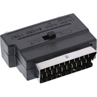 InLine® Scart Adapter, Scart (in/out) an 3x Cinch Buchse und 1x S-VHS Buchse