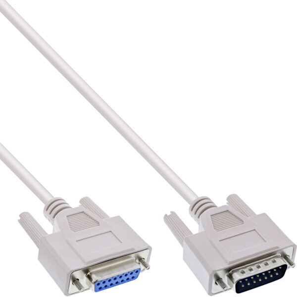 InLine® gameport extension cable DB15 male / female 5m, molded