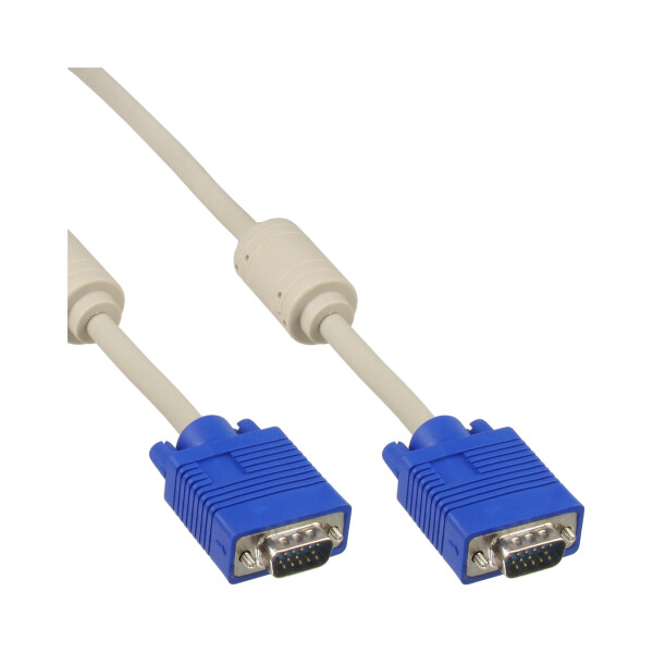 InLine® S-VGA Kabel, 15pol HD Stecker / Stecker, grau, 3m