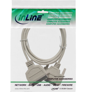 InLine® printer cable Bi-Directional 25 Pin D-Sub to 36 Pin Centronics 2m