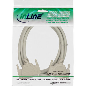InLine® Serielle Verlängerung, 37pol Stecker / Buchse, 1:1 belegt, 3m