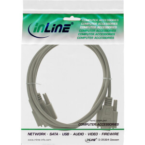 InLine® Serial extension, 9pin male / female, moulded, 1:1 assigned, 2m