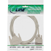 InLine® null modem cable DB9 female / DB25 female grey 2m