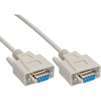 InLine® null modem cable DB9 female / female, molded, 3m