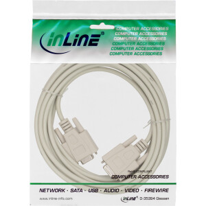 InLine® null modem cable DB9 female / female, molded, 5m
