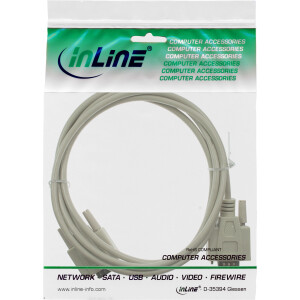 InLine® Serielles Kabel, 9pol Stecker / Stecker, vergossen, 1:1 belegt, 3m
