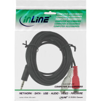 InLine® Cinch/Klinke Kabel, 2x Cinch Buchse an 3,5mm Klinke Stecker, 2m