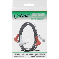 InLine® Cinch Kabel, 2x Cinch, Stecker / Stecker gewinkelt, 1,2m