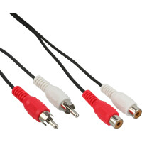 InLine® Audio Cable 2x RCA male / female 2.5m