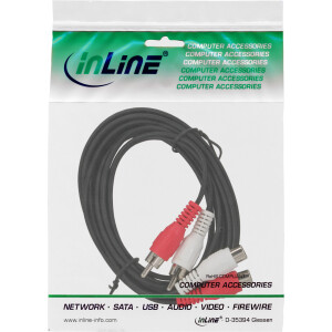 InLine® Audio Cable 2x RCA male / female 5m