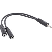 InLine® 3.5mm Jack Y-Cable male to 2x 3.5mm jack female Stereo, 0.2m
