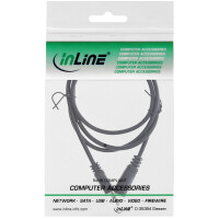 InLine® Klinke Verlängerung, 3,5mm Klinke Stecker / Buchse, Stereo, 3m