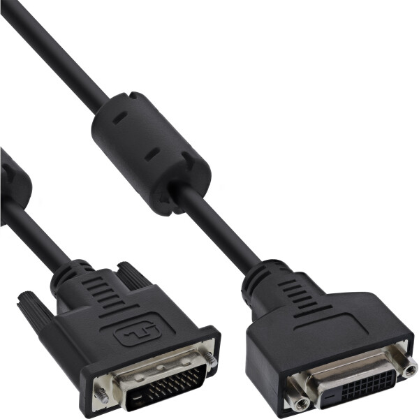 InLine® DVI-D cable 24+1 M/F, Dual Link, 2 ferite cores, 2m