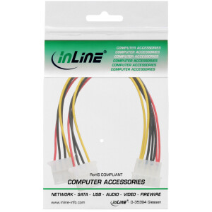 InLine® Strom Y-Kabel intern, 1x 5,25" an 2x 5,25", 0,20m