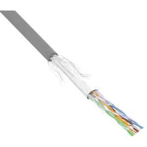 InLine® Patchkabel Cat.5e, grau, SF/UTP, AWG26, CCA, PVC, 100m