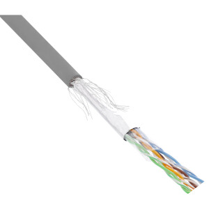 InLine® Patch Cable SF/UTP Cat.5e AWG26 CCA PVC grey 500m