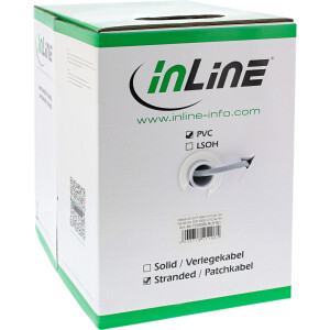 InLine® Patchkabel Cat.5e, grau, SF/UTP, AWG26 CCA, PVC, 500m