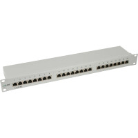 InLine® Patch Panel 19" Cat.5e 24 Port 1U light grey RAL7035