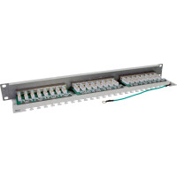 InLine® Patch Panel 19" Cat.5e 24 Port 1U light grey RAL7035