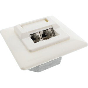 InLine® Cat.5e Network Box 2x RJ45 for concealed installation white RAL9010