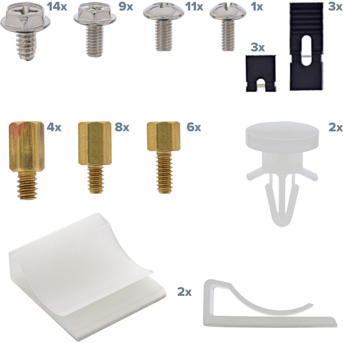 InLine® Screw Set with Jumpers, Adhesive Clips,...