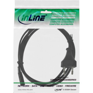 InLine® power cable, Euro male / Euro8 male, black, 1.8m
