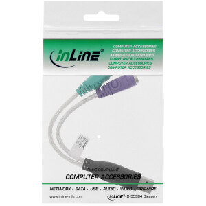 InLine® USB to PS/2 Converter USB Type A male / 2x PS/2 female