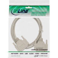 InLine® Serielles Kabel, 25pol Stecker / Stecker, vergossen, 1:1 belegt, 2m