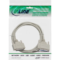 InLine® Serielle Verlängerung, 25pol Stecker / Buchse, vergossen, 1:1, 1,8m