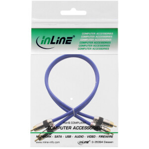 InLine® Cinch Kabel AUDIO, PREMIUM, 2x Cinch Stecker / Stecker, 20m