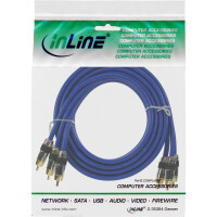 InLine® Cinch Kabel AUDIO/VIDEO, PREMIUM, vergoldete Stecker, 3x Cinch Stecker / Stecker, 0,5m