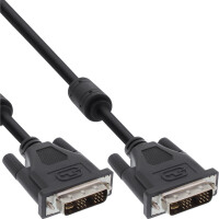 InLine® DVI-I cable, 18+5 M/M, Single Link, 2 ferrite cores, 2m