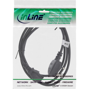 InLine® Netzkabel, Netzstecker England auf Kaltgerätestecker C13, 1,8m