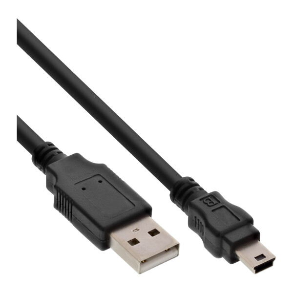 InLine® USB 2.0 Mini Cable USB Type A male / Mini B male, 5pin, black, 1m