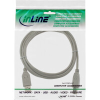 InLine® USB 2.0 Cable Type A male / B male beige 1m