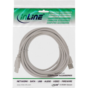 InLine® USB 2.0 Cable Type A male / male beige 0.5m