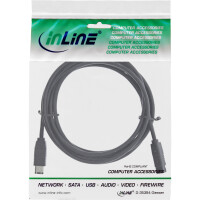 InLine® FireWire Kabel, IEEE1394 6pol Stecker zu 9pol Stecker, schwarz, 1,8m