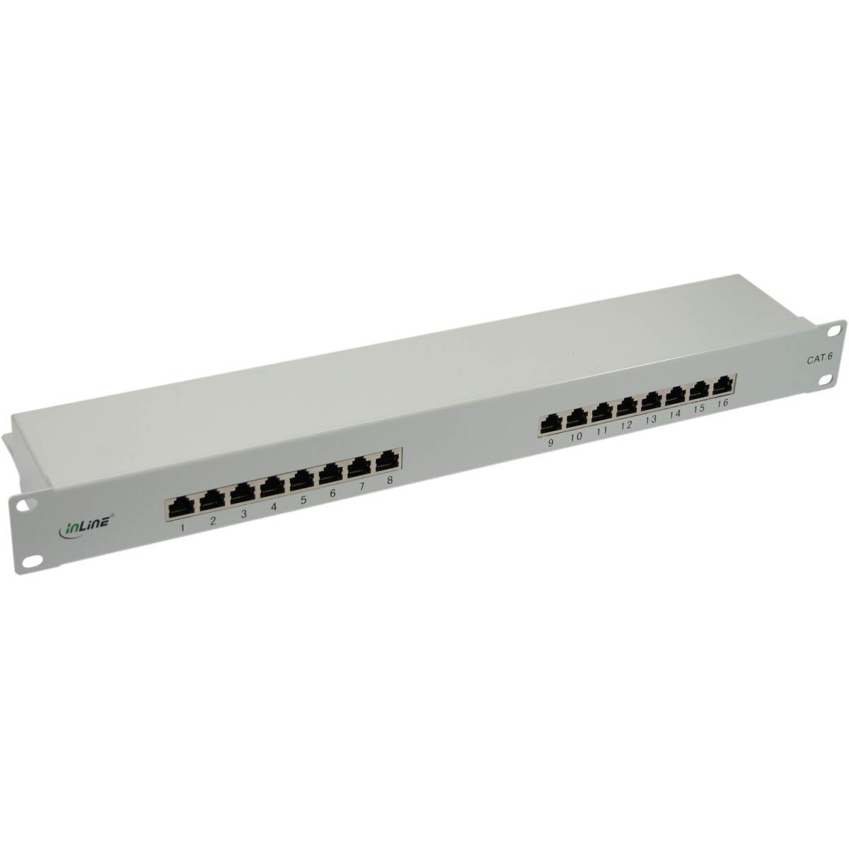 InLine® Patch Panel Cat.6 16 Port 19" 1HE light...