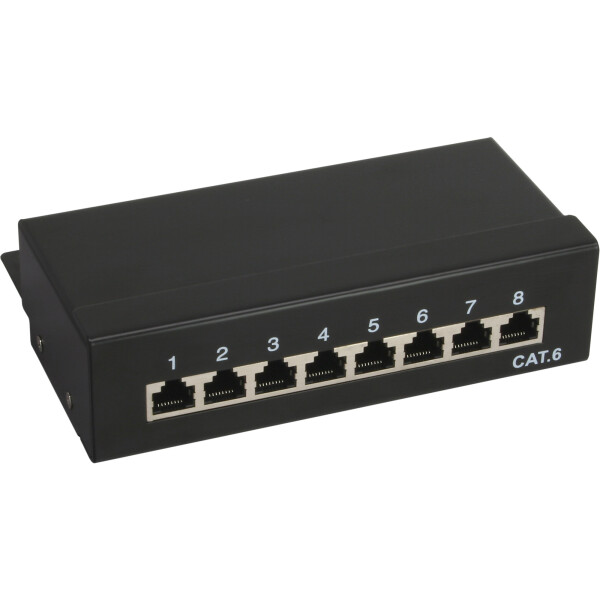 InLine® Patch Panel Cat.6 8 Port desktop black RAL9005