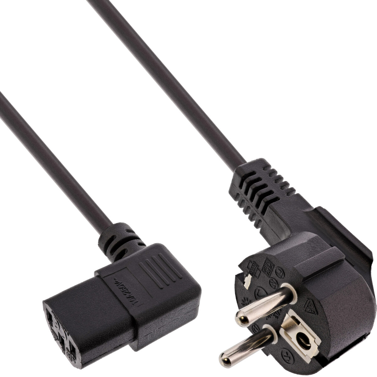 InLine® Power cable, CEE 7/7 angled / 3pin IEC C13...