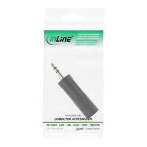 InLine® Audio Adapter, 3,5mm Klinke Stecker Stereo an 6,3mm Klinke Buchse Stereo