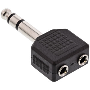 InLine® Audio Adapter 6.3mm Stereo audio jack male / 2x 3.5mm Stereo female