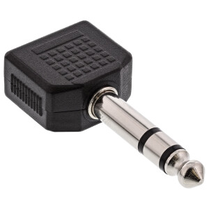 InLine® Audio Adapter 6.3mm Stereo audio jack male / 2x 3.5mm Stereo female