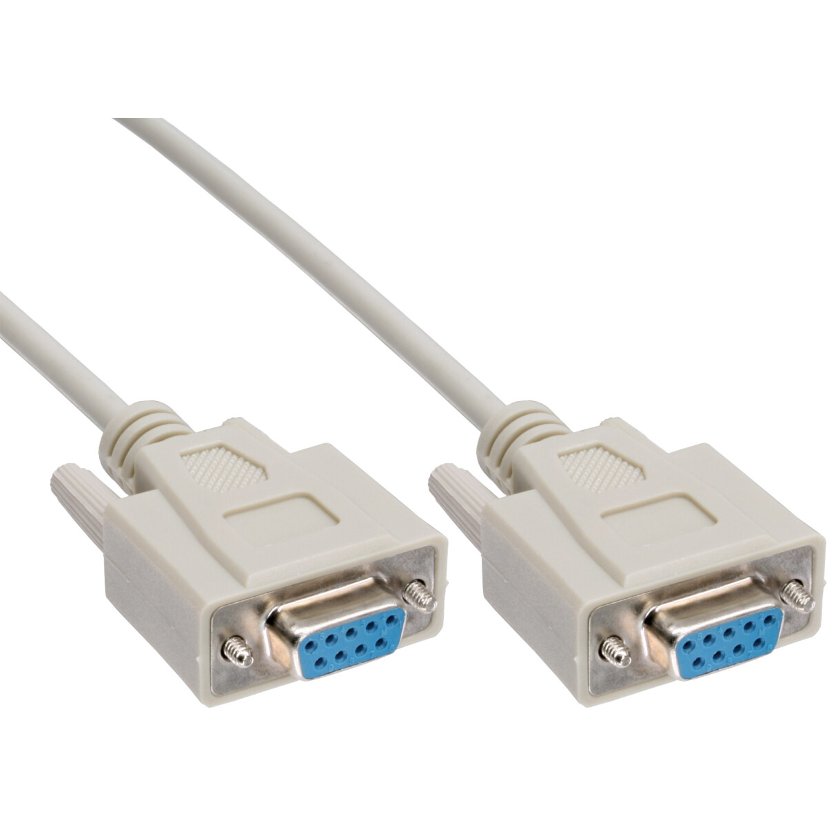 Serial cable, UL2462, molded, DB9F/F, 1:1, 1.8m, beige bulk