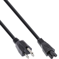 InLine® power cable USA / Canada for notebook black 2m