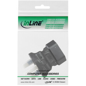 InLine® Travel Adapter Great Britain to Euro Socket up to 3 Amps 220-240 volts