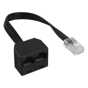 ISDN spitter 1->2, InLine®, 1x RJ45 M / 2x RJ45 F, (8P8C), without resistors